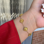 Gold Four Leaf Clover Bracelet for Women