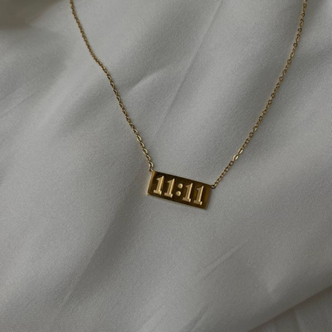 Gold Plated 11:11 Number Pendant Necklace for Women