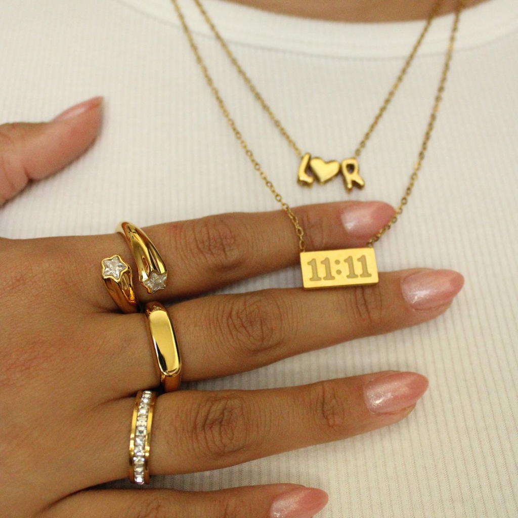 Gold Plated 11:11 Number Pendant Necklace for Women