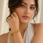 Gold Coil Wrap Bracelet for Women