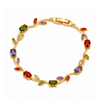 Multicolor Stone Gold-Tone Bracelet for Women