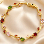 Multicolor Stone Gold-Tone Bracelet for Women