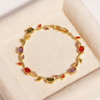 Multicolor Stone Gold-Tone Bracelet for Women