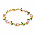 Gold Floral Stone Bracelet for Women