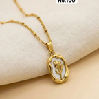 Gold Plated Tulip Pendant Necklace for Women