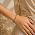 Gold Floral Stone Bracelet for Women