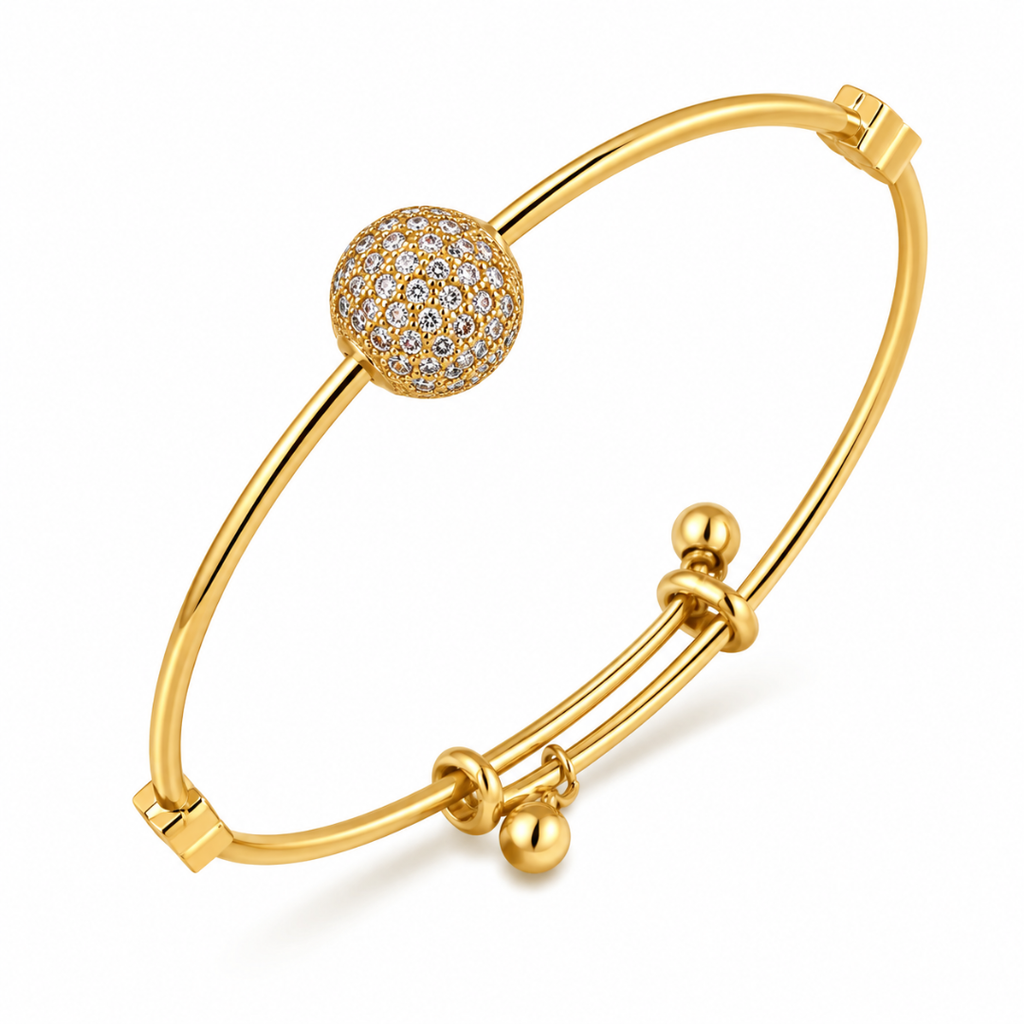 Gold Crystal Ball Bracelet for Women