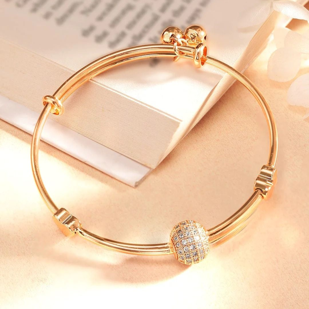 Gold Crystal Ball Bracelet for Women