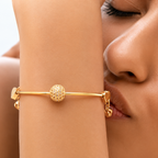 Gold Crystal Ball Bracelet for Women