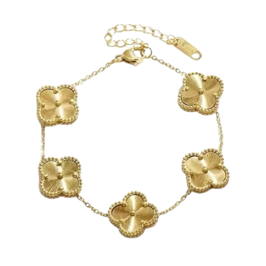 Gold Four Leaf Clover Bracelet for Women