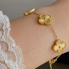 Gold Four Leaf Clover Bracelet for Women
