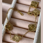 Gold Four Leaf Clover Bracelet for Women
