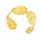 Gold Floral Open Cuff Bracelet for Women