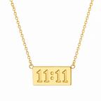 Gold Plated 11:11 Number Pendant Necklace for Women