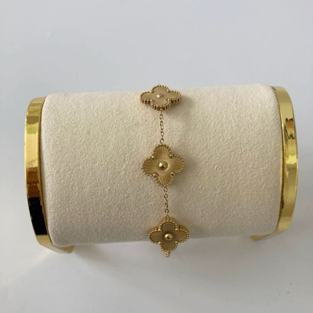 Gold Four Leaf Clover Bracelet for Women