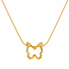 Gold Tone Butterfly Pendant Necklace