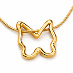 Gold Tone Butterfly Pendant Necklace