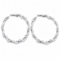 Silver-Tone Twisted Pearl Hoop Earrings for Women