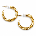 Gold-Tone Twisted Hoop Earrings for Women