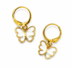 Gold-Tone Butterfly Charm Hoop Earrings for Women