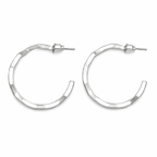 Silver Tone Geometric Hoop Earrings for Women | Stylish Everyday Earrings