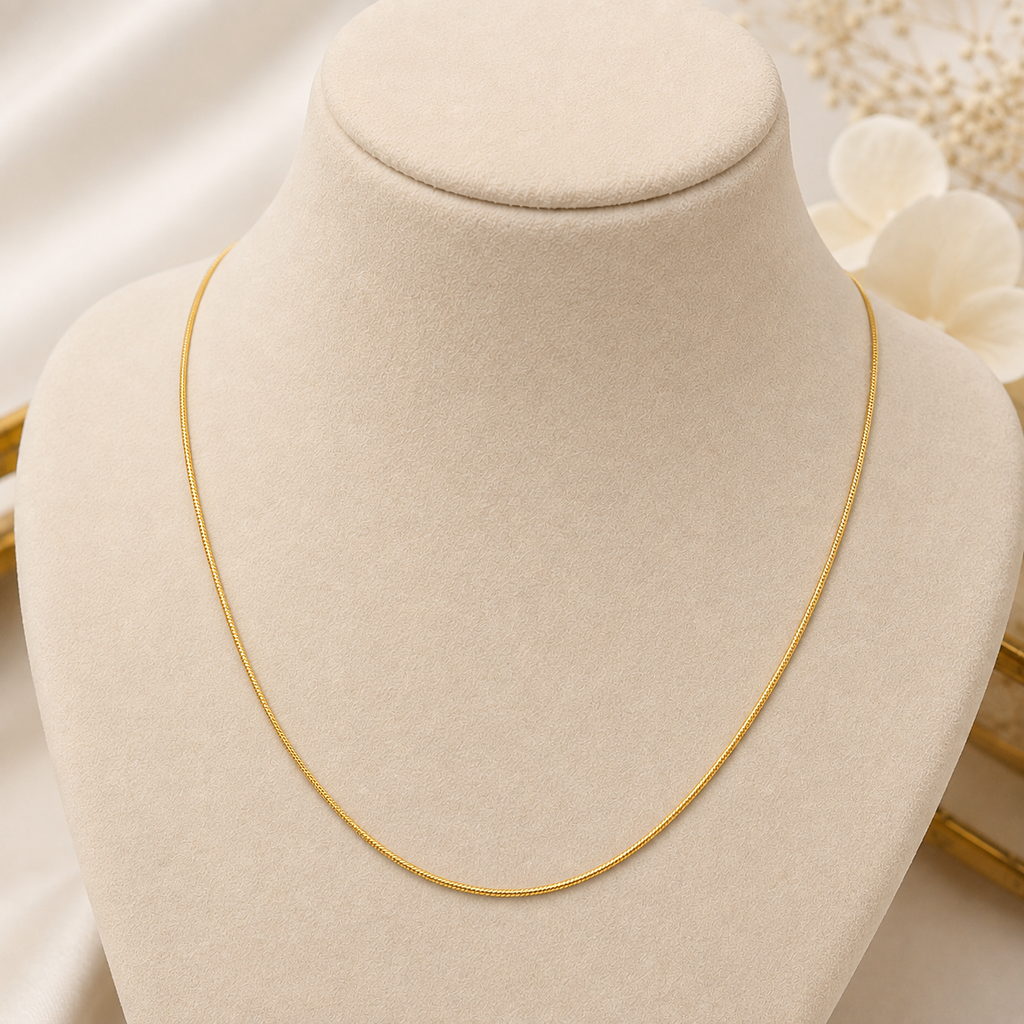 Gold Plated Thin Snake Chain Necklace for Women