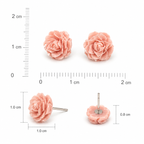Peach Rose Flower Stud Earrings