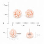 Peach Rose Flower Stud Earrings