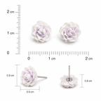Lavender Rose Flower Stud Earrings