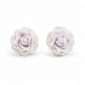 Lavender Rose Flower Stud Earrings