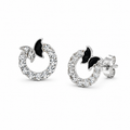Silver Crystal Hoop Earrings for Women