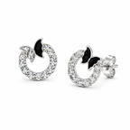 Silver Crystal Hoop Earrings for Women