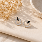 Silver Crystal Hoop Earrings for Women