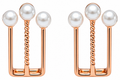 Rose Gold Plated Pearl Chain Drop Earrings