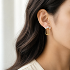 Rose Gold Plated Pearl Chain Drop Earrings