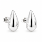 Silver Plated Teardrop Stud Earrings