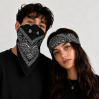 Black Printed Bandana Scarf