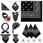 Black Printed Bandana Scarf