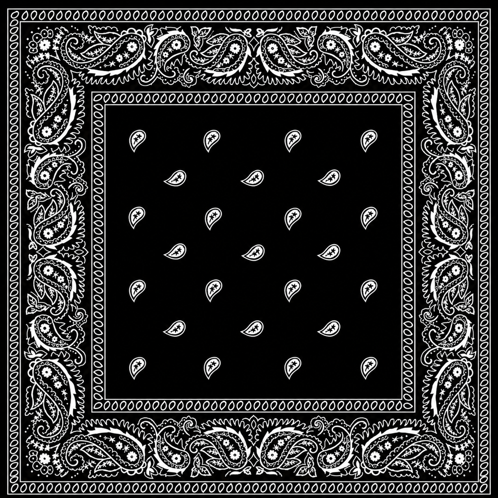 Black Printed Bandana Scarf