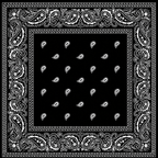 Black Printed Bandana Scarf