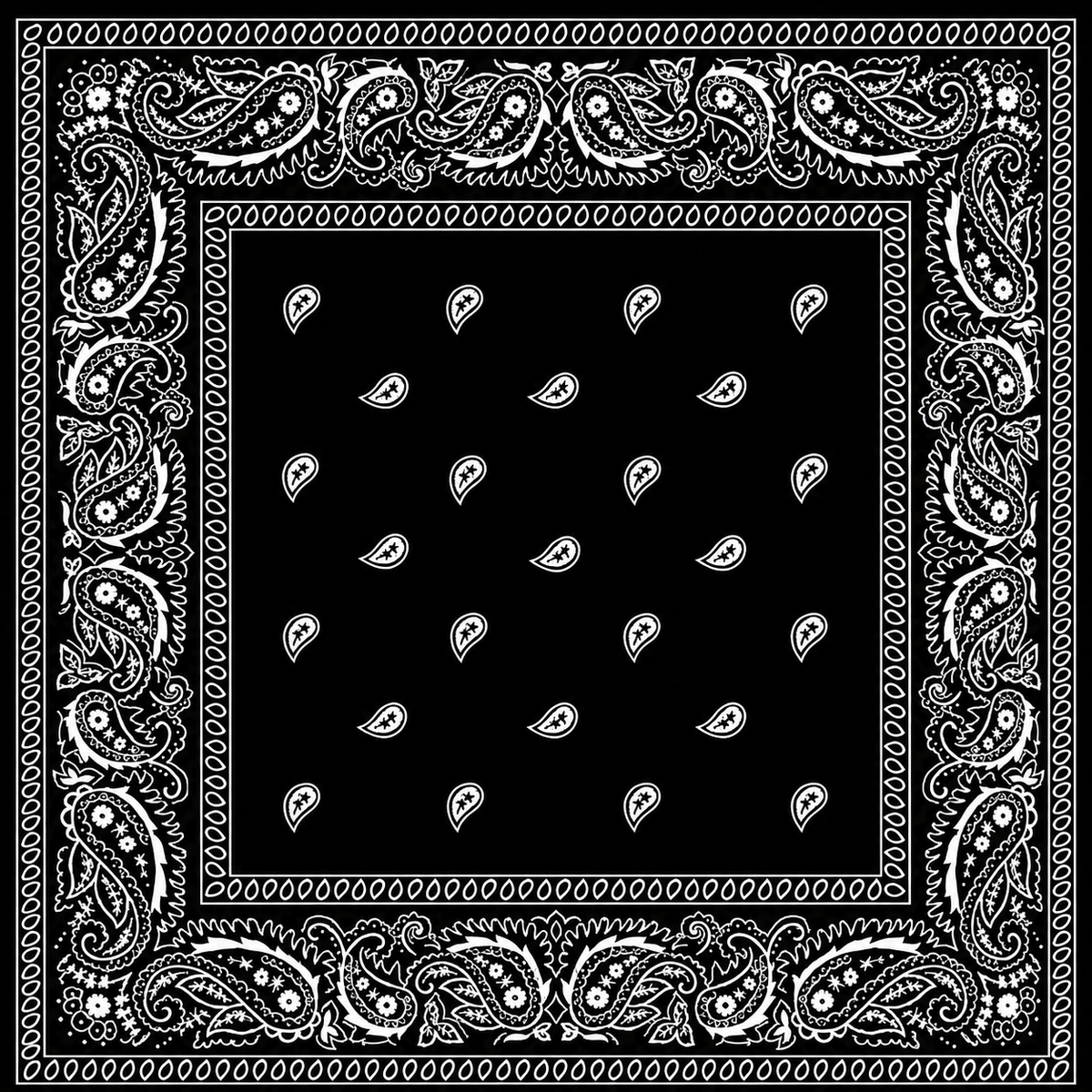 Black Printed Bandana Scarf