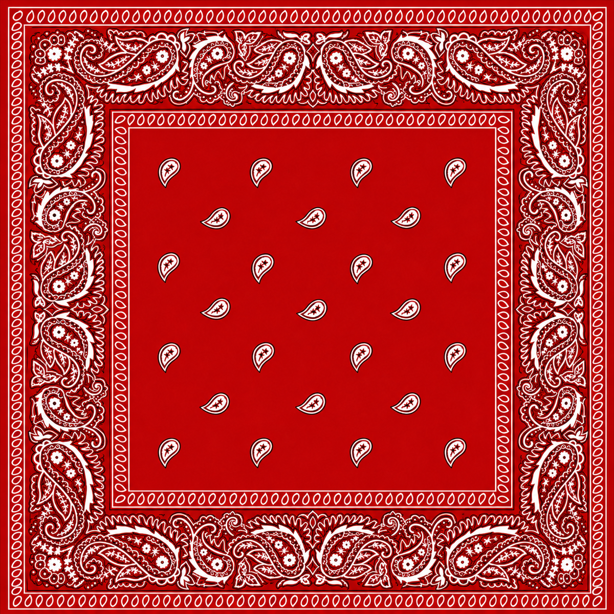 Red Printed Bandana Scarf