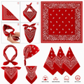 Red Printed Bandana Scarf