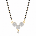Gold Plated Black Beaded Mangalsutra with Stone Pendant