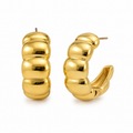 Gold Plated Chunky Bubble Hoop Earrings for Women
