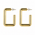 Gold Plated Geometric Square Hoop Earrings for Women