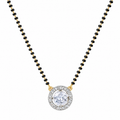 Elegant Round Crystal Halo Mangalsutra Necklace