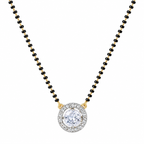 Elegant Round Crystal Halo Mangalsutra Necklace