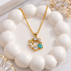 Gold-Tone Sea-Inspired Starfish & Turquoise Shell Pendant Necklace