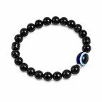 Black Beaded Evil Eye Bracelet